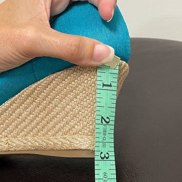 Life Stride Ronda Turquoise Silk Wedge Espadrille - Picture 9 of 12